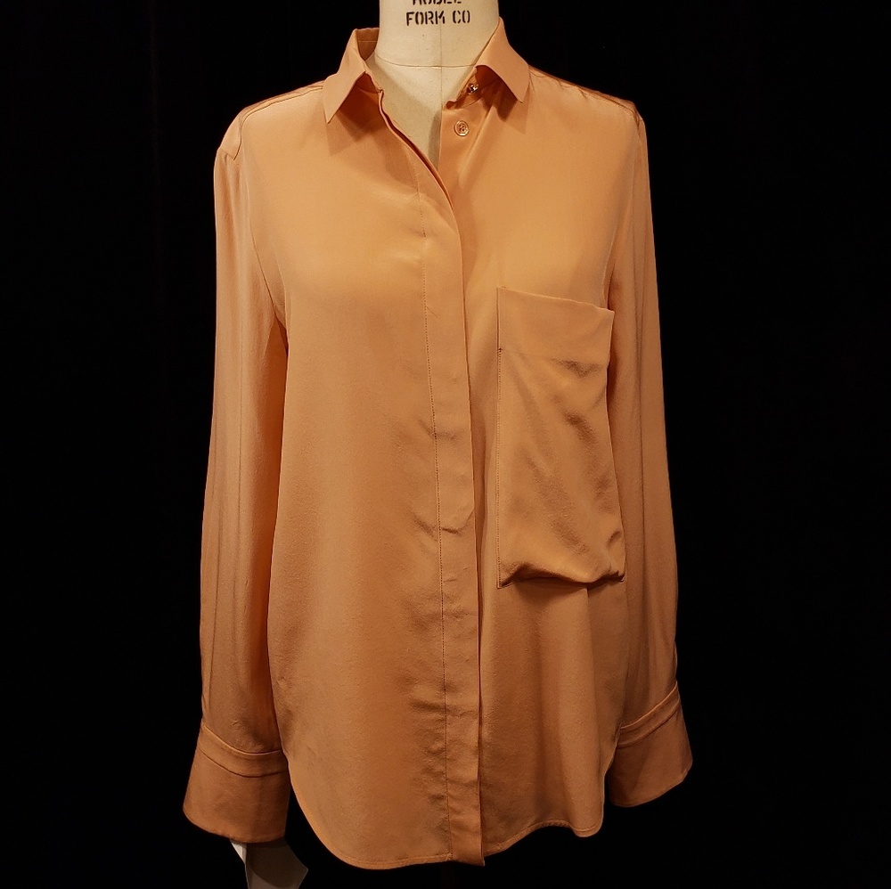 Oversized Designer Chloe' Long Sleeve Salmon Color Blouse